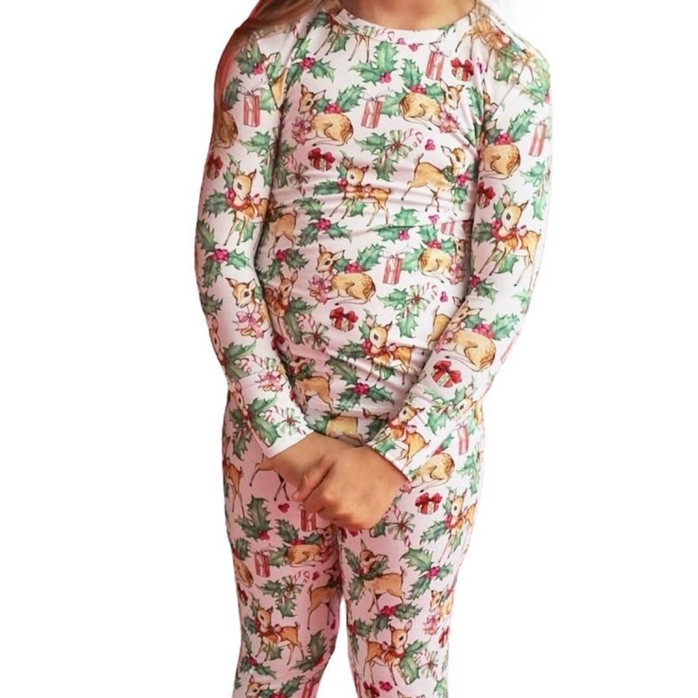 🦌Posh Peanut Deerest bamboo holiday pajama set🎄
